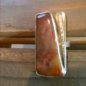 Hand-crafted, mixed metal & stone statement ring